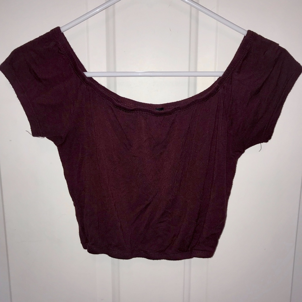 Full Tilt Maroon Crop Top